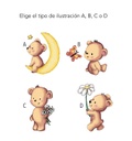 Láminas personalizadas infantiles enmarcadas Cuadro Inicial Osos