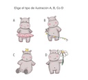 Láminas personalizadas infantiles enmarcadas Cuadro Inicial Hipopotamos