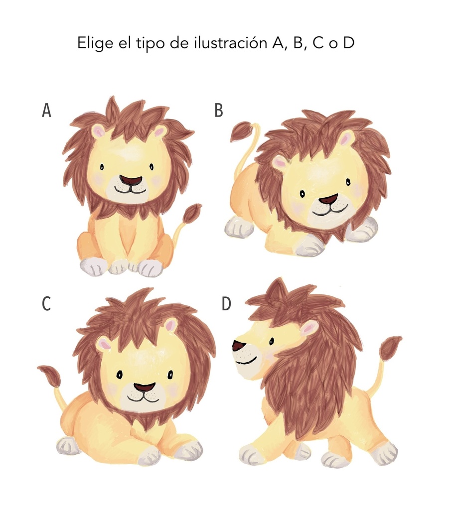 Láminas personalizadas infantiles enmarcadas Cuadro Inicial Leones